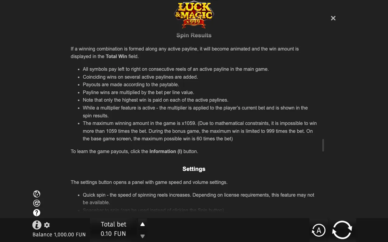 Game rules, page 8 — Luck & Magic