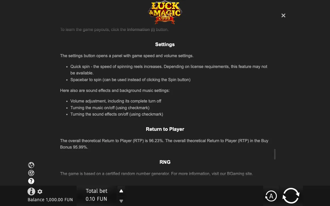 Game rules, page 9 — Luck & Magic