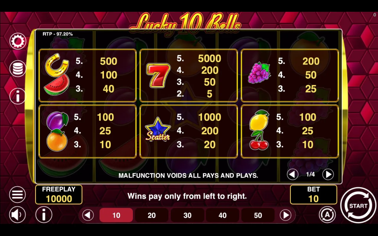 Game rules, page 1 — Lucky 10 Bells