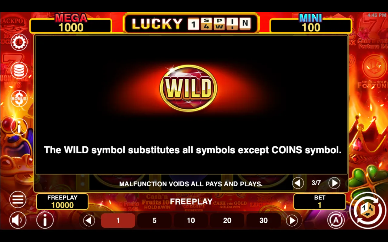 Game rules, page 3 — Lucky 1spin4win Hold And Win