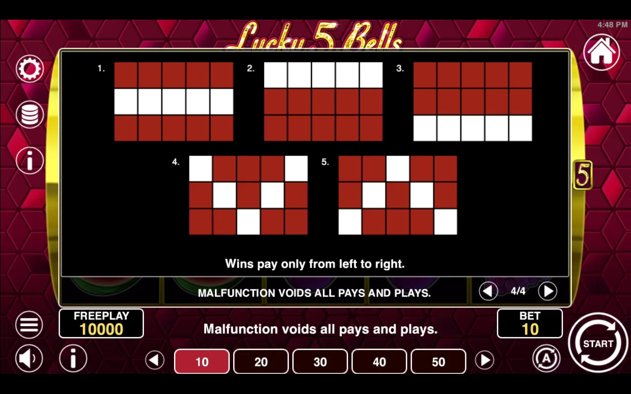 Game rules, page 4 — Lucky 5 Bells