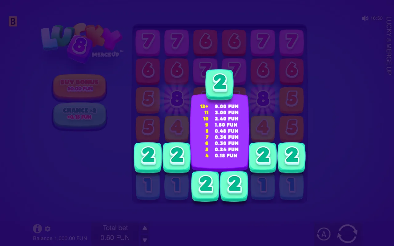 The base game — Lucky 8 Merge Up