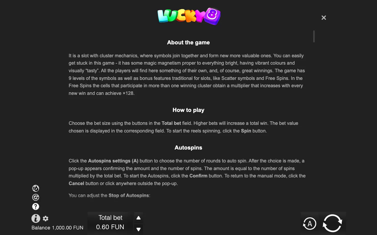 Game rules, page 6 — Lucky 8 Merge Up
