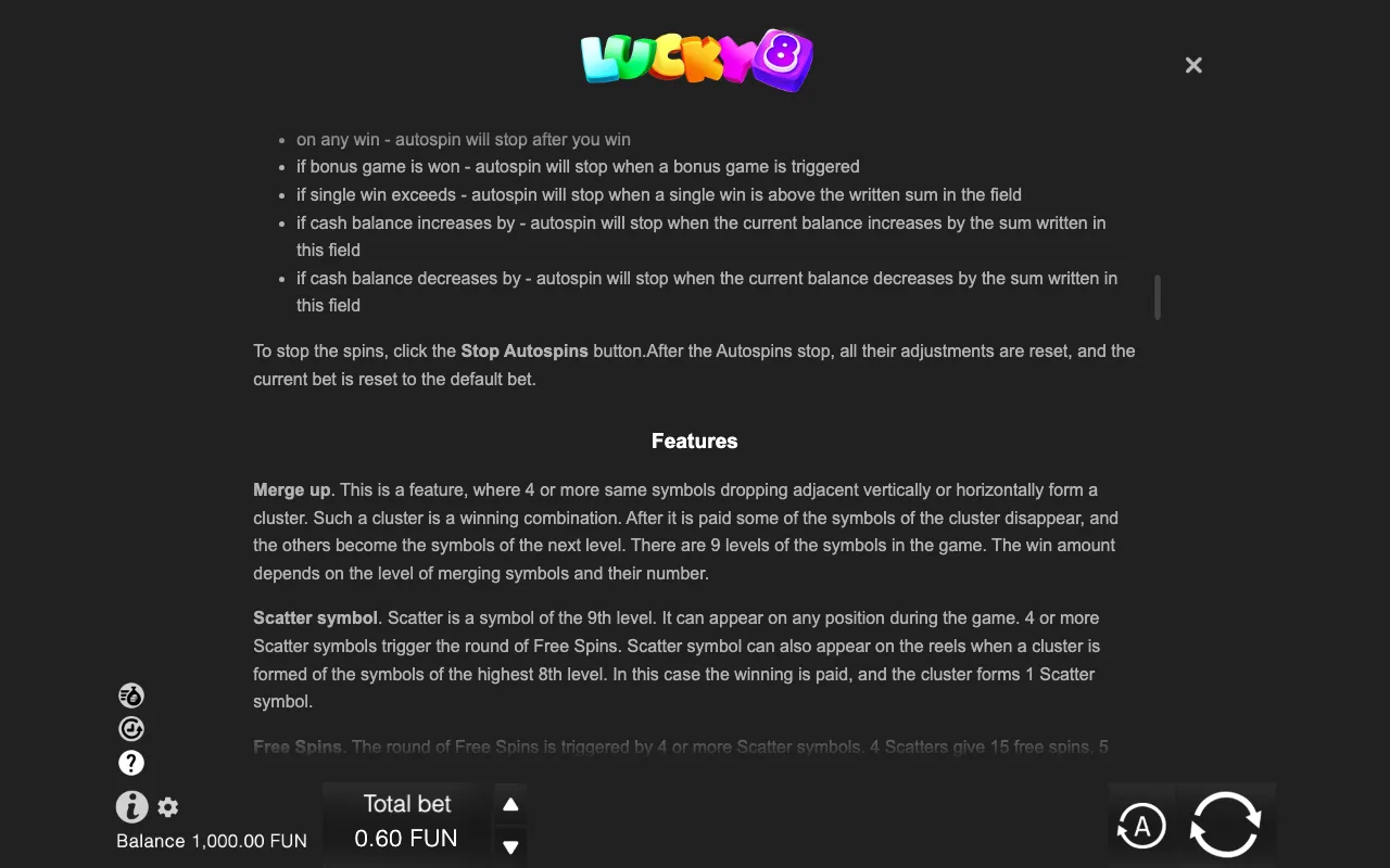 Game rules, page 7 — Lucky 8 Merge Up