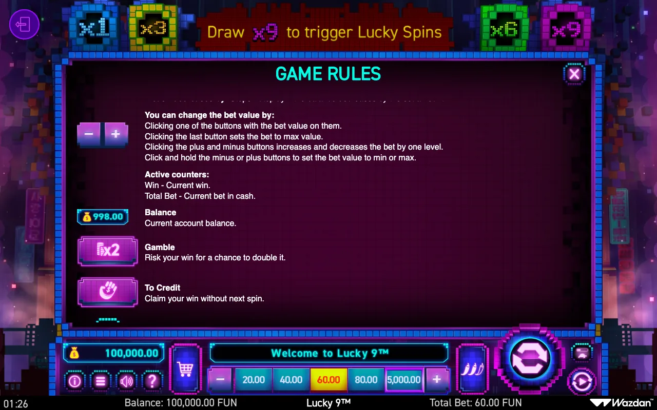 Game rules, page 9 — Lucky 9