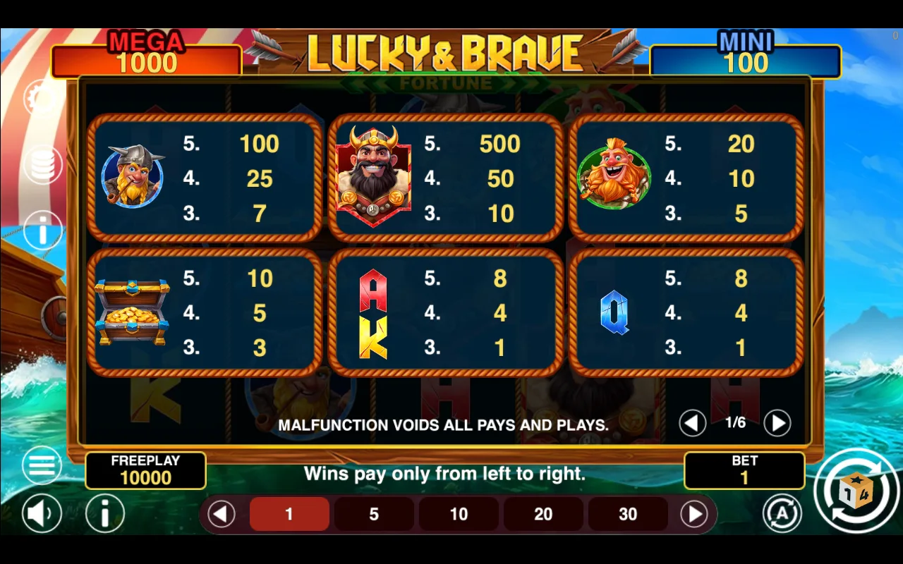 Game rules, page 1 — Lucky And Brave Fortune