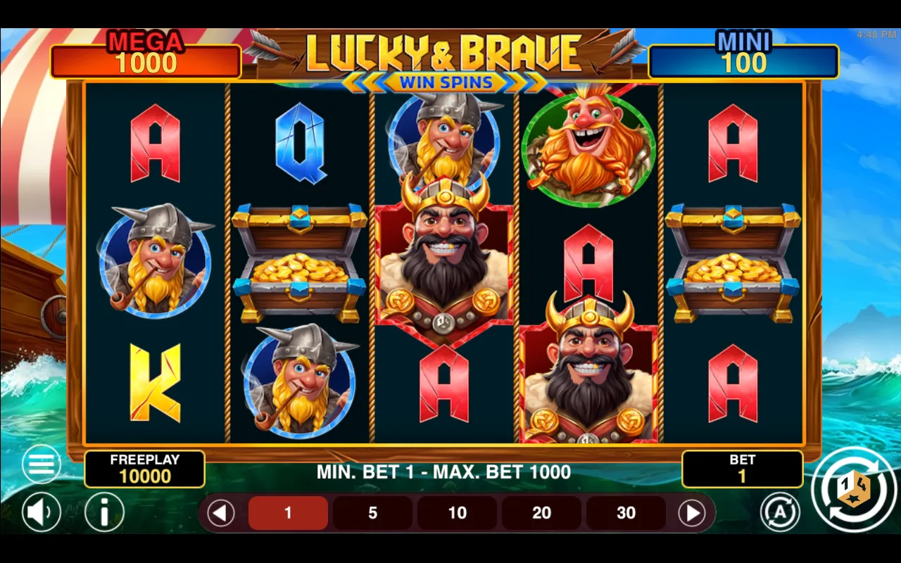 The base game — Lucky And Brave Win Spins