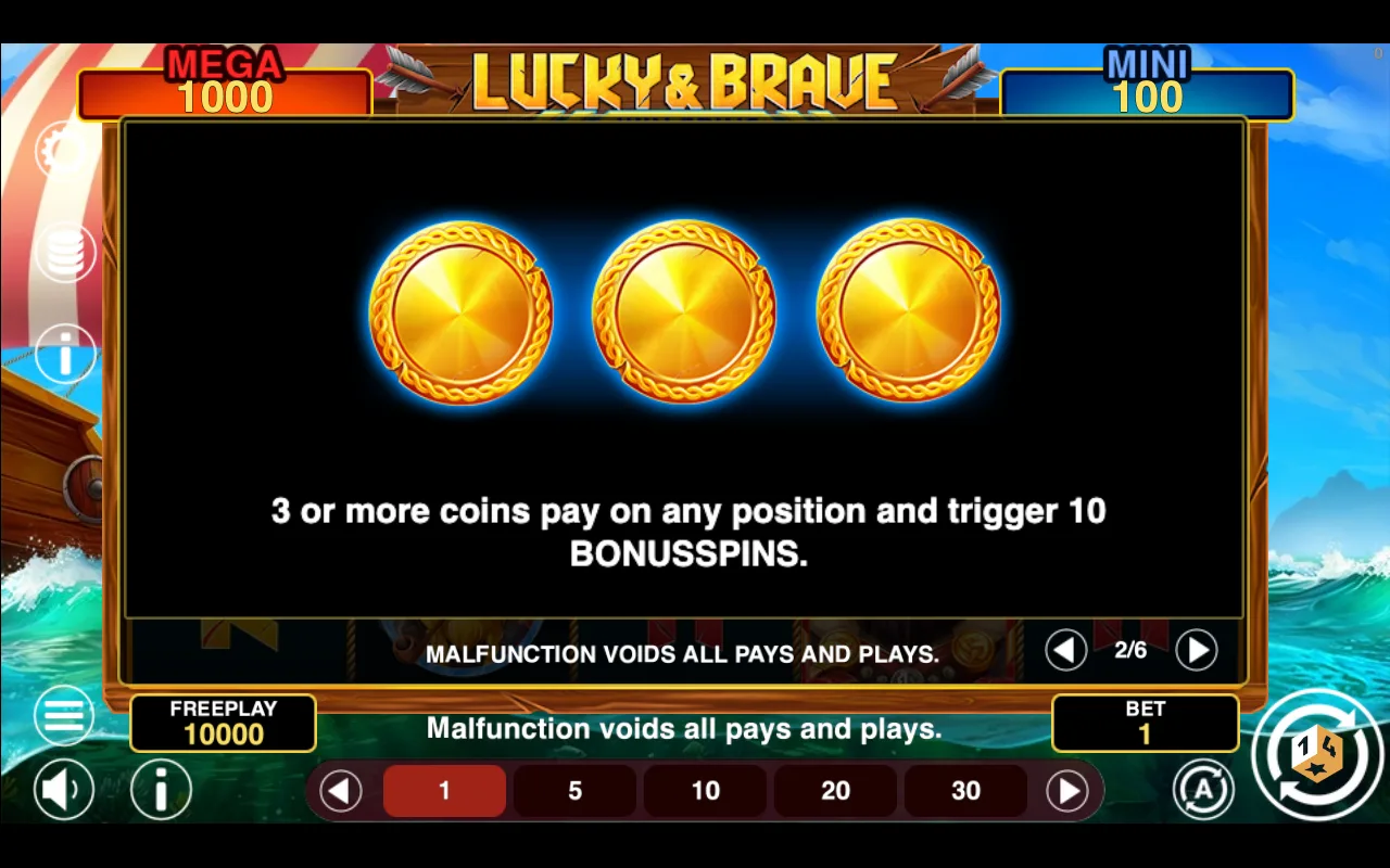 Game rules, page 2 — Lucky And Brave Win Spins