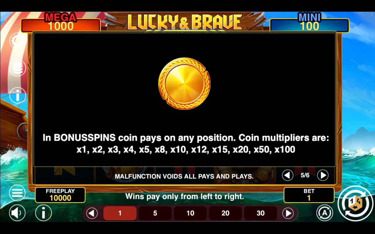 Game rules, page 5 — Lucky And Brave Win Spins
