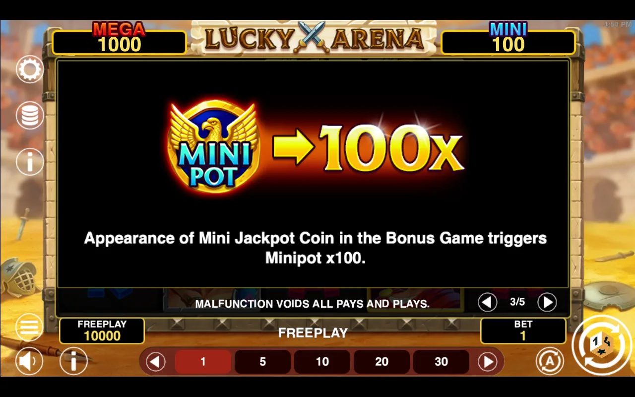 Game rules, page 3 — Lucky Arena Hold And Win