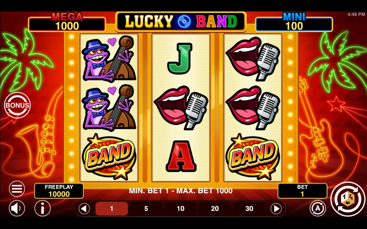 The base game — Lucky Band Hold And Win