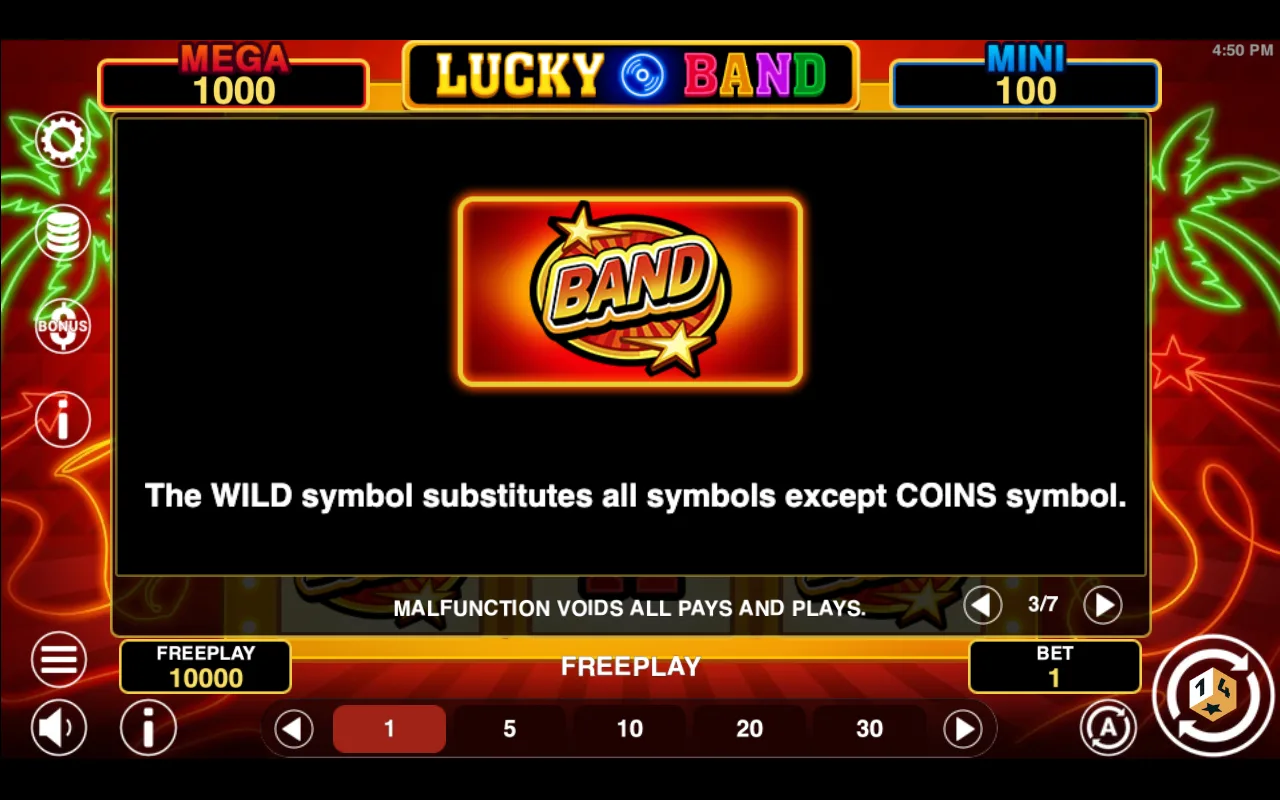 Game rules, page 3 — Lucky Band Hold And Win