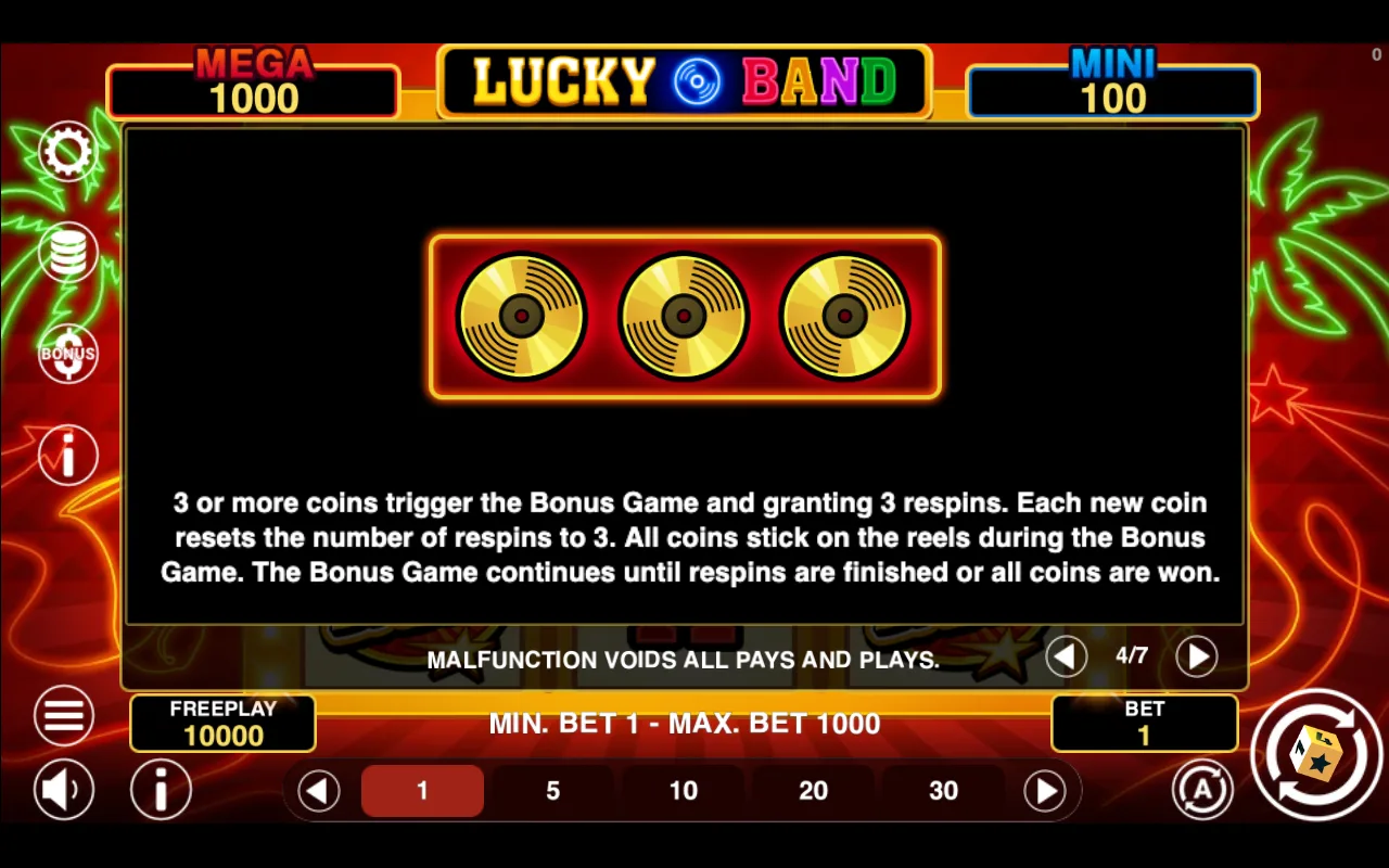Game rules, page 4 — Lucky Band Hold And Win