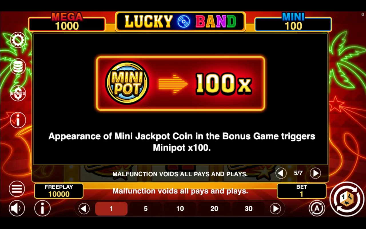 Game rules, page 5 — Lucky Band Hold And Win