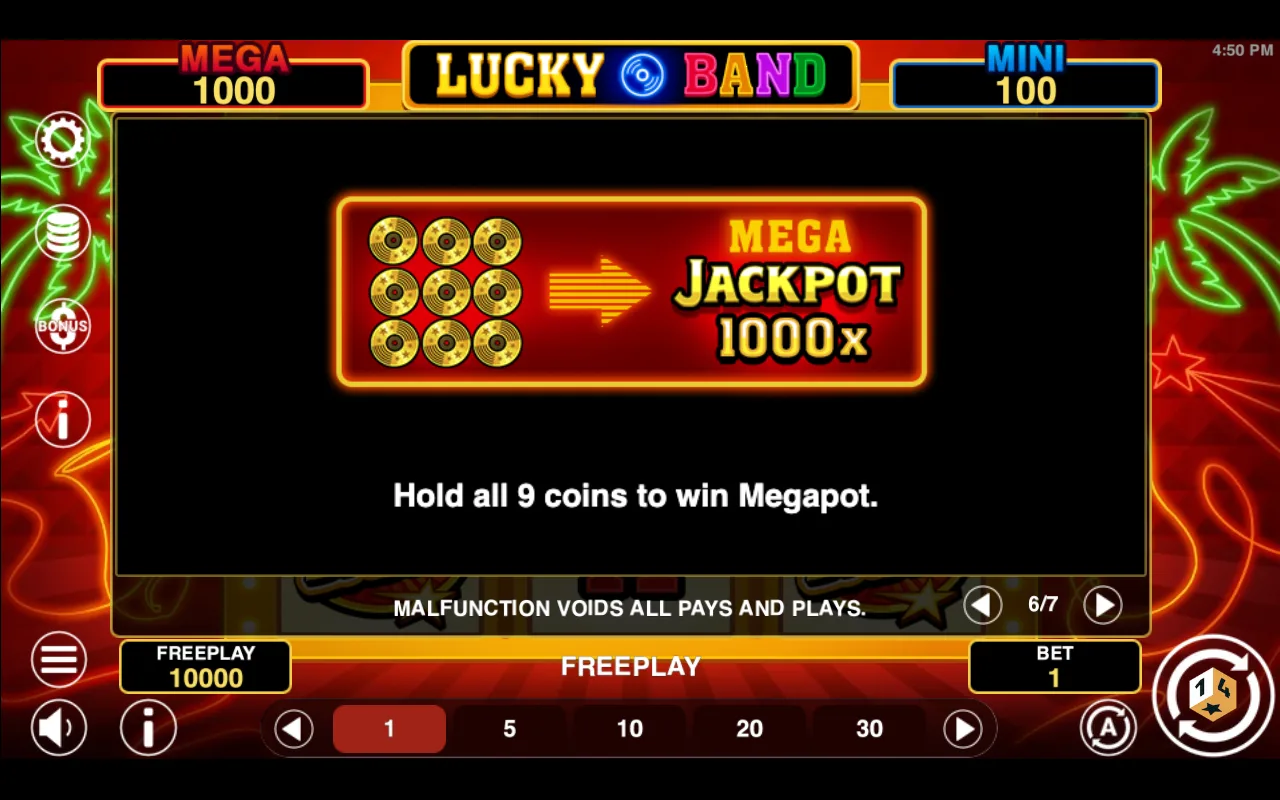 Game rules, page 6 — Lucky Band Hold And Win