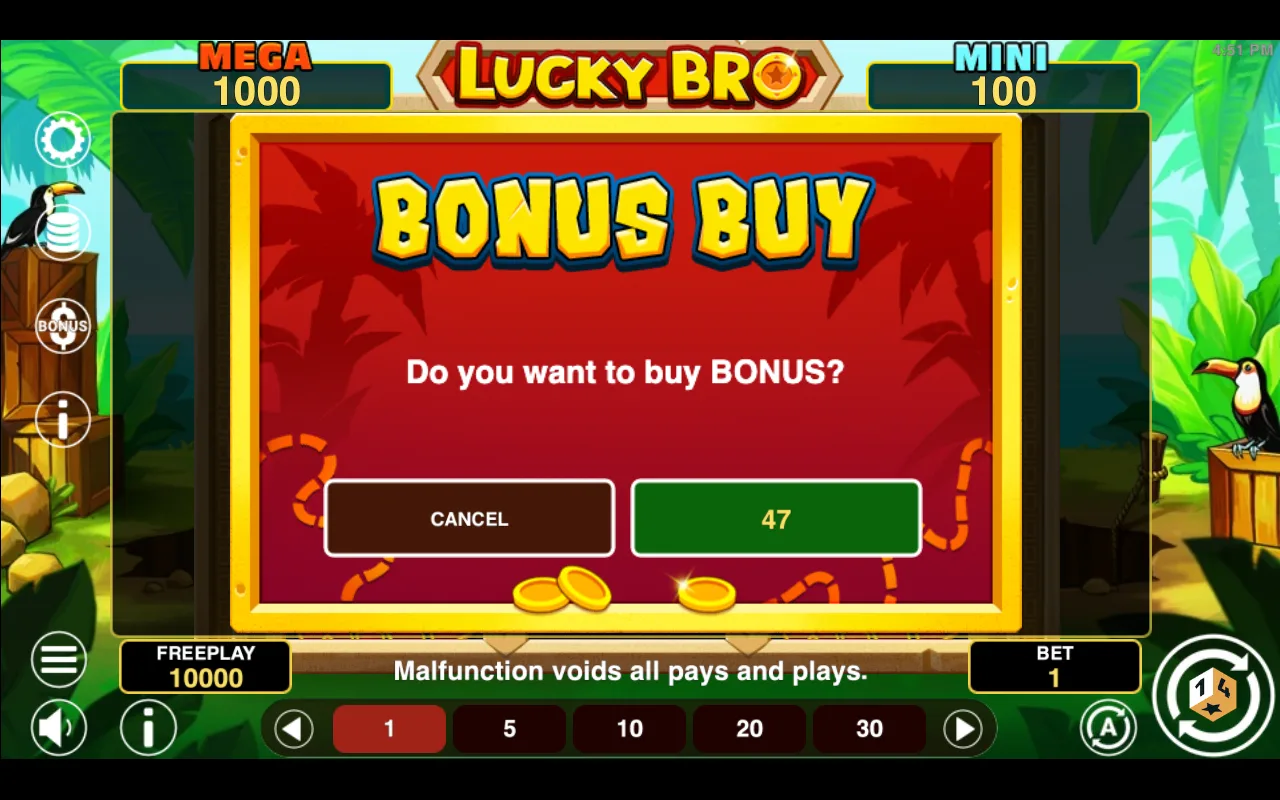Buying the feature — Lucky Bro Hold And Win