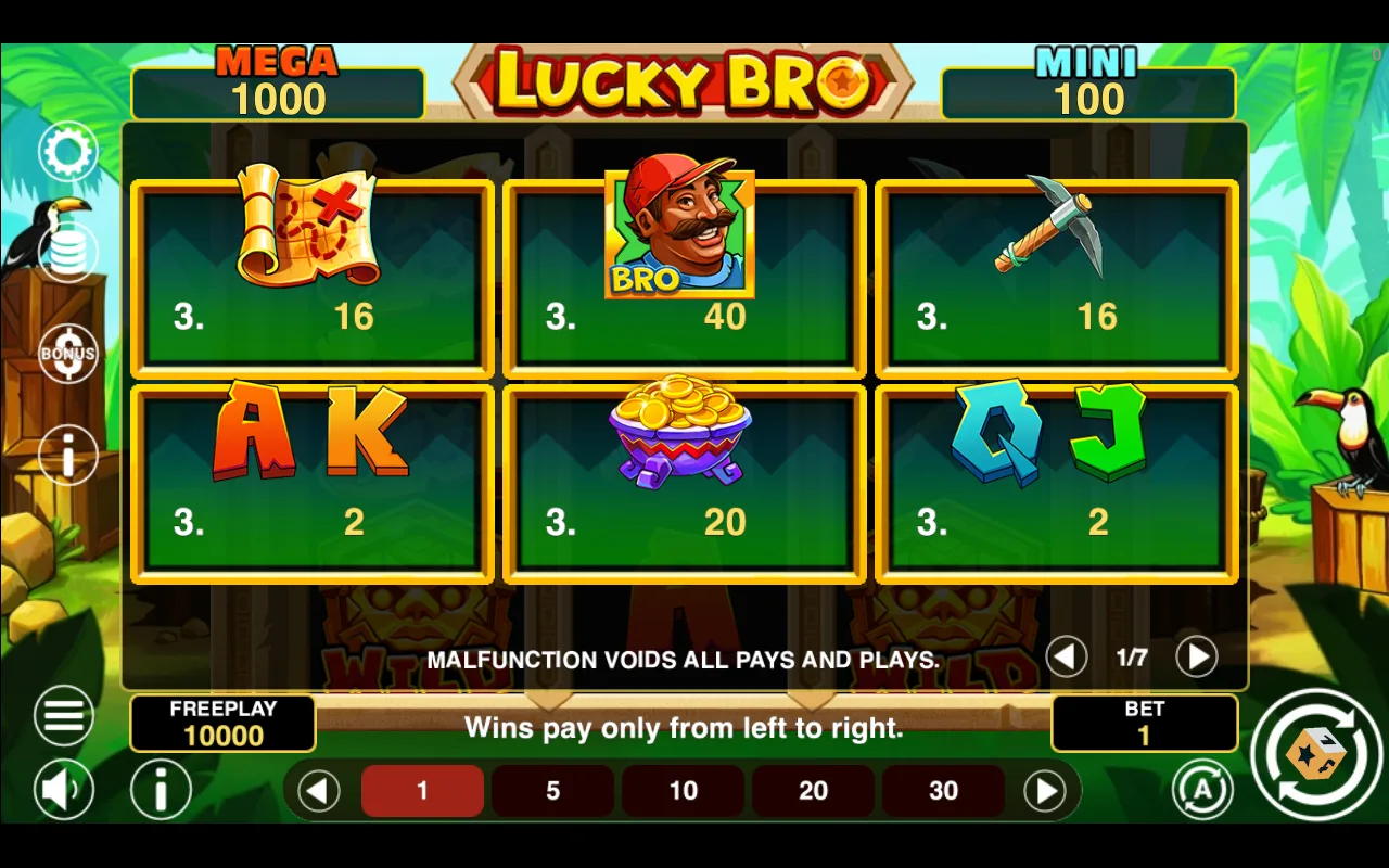 Game rules, page 1 — Lucky Bro Hold And Win
