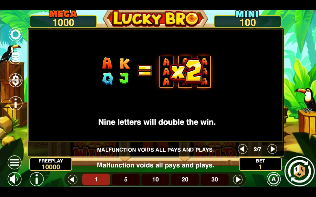 Game rules, page 2 — Lucky Bro Hold And Win