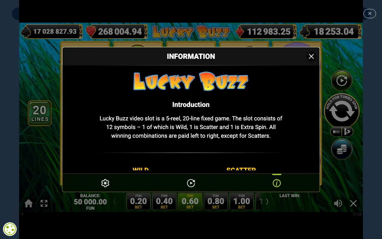 Game rules, page 1 — Lucky Buzz