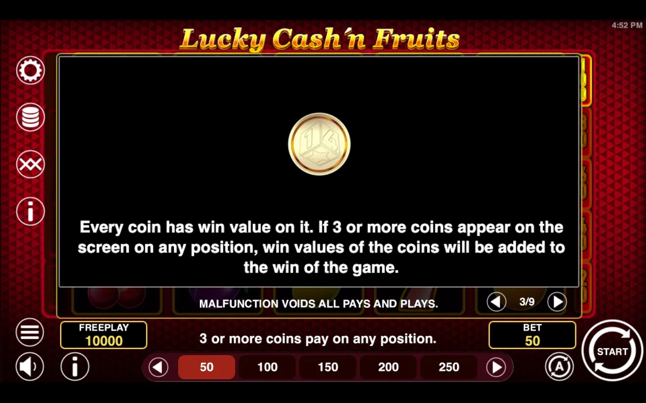 Game rules, page 3 — Lucky Cashn Fruits