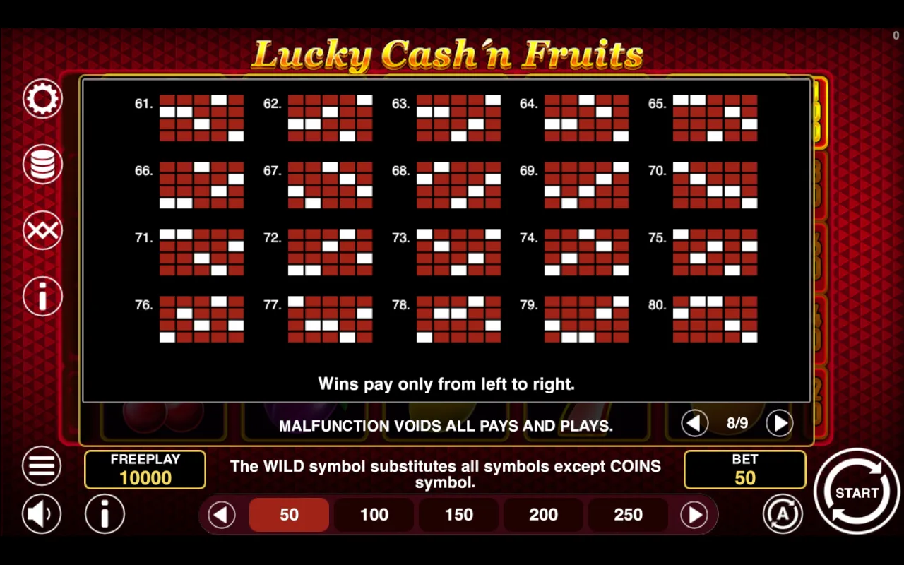 Game rules, page 8 — Lucky Cashn Fruits