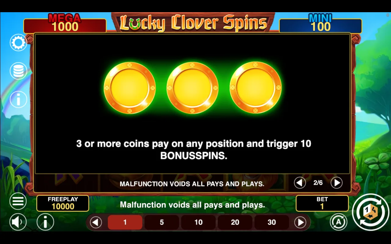 Game rules, page 2 — Lucky Clover Spins