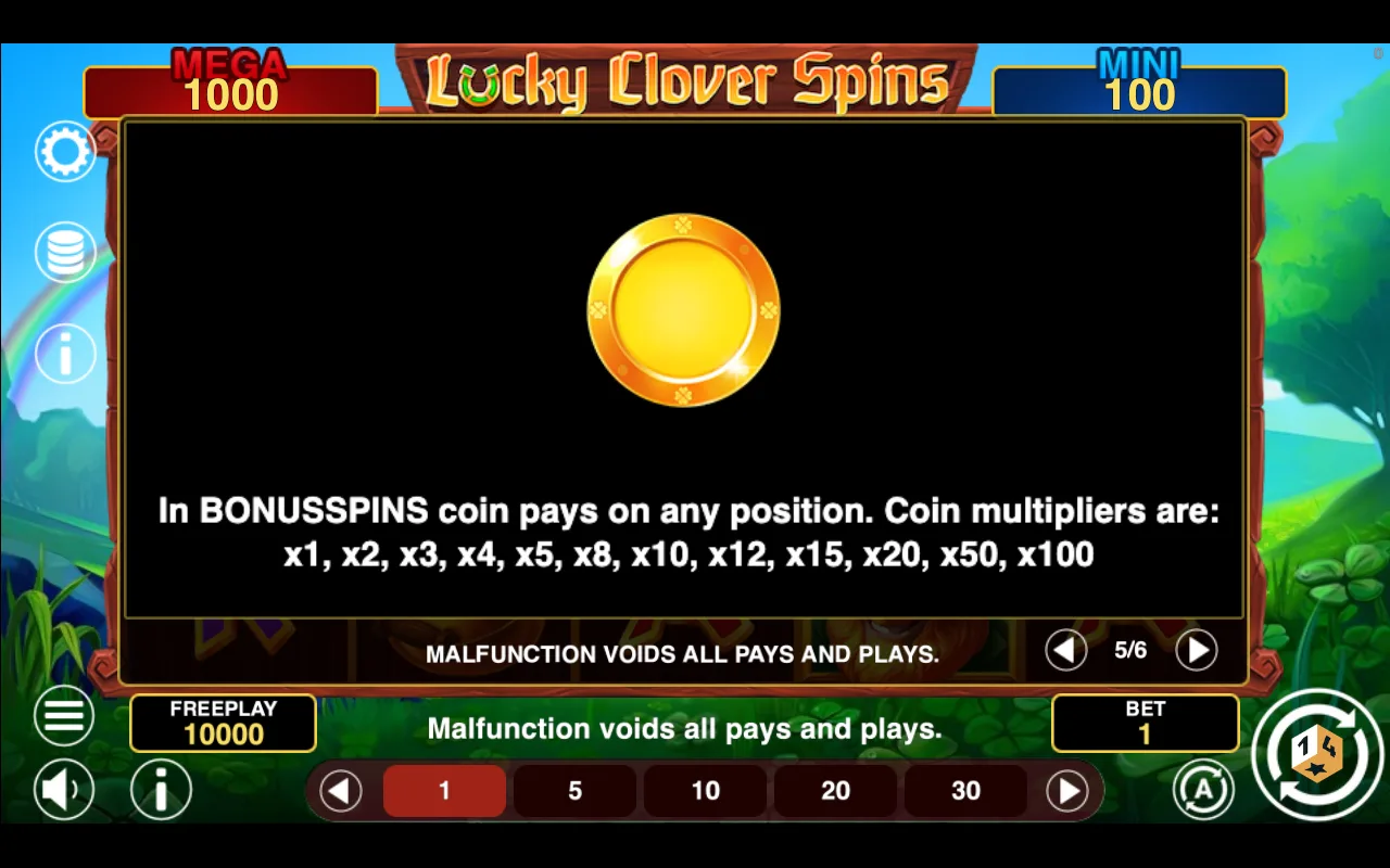 Game rules, page 5 — Lucky Clover Spins