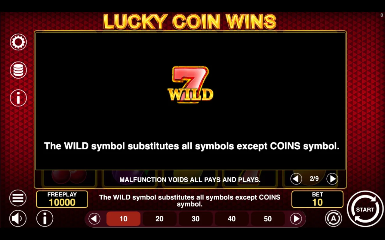 Game rules, page 2 — Lucky Coin Wins