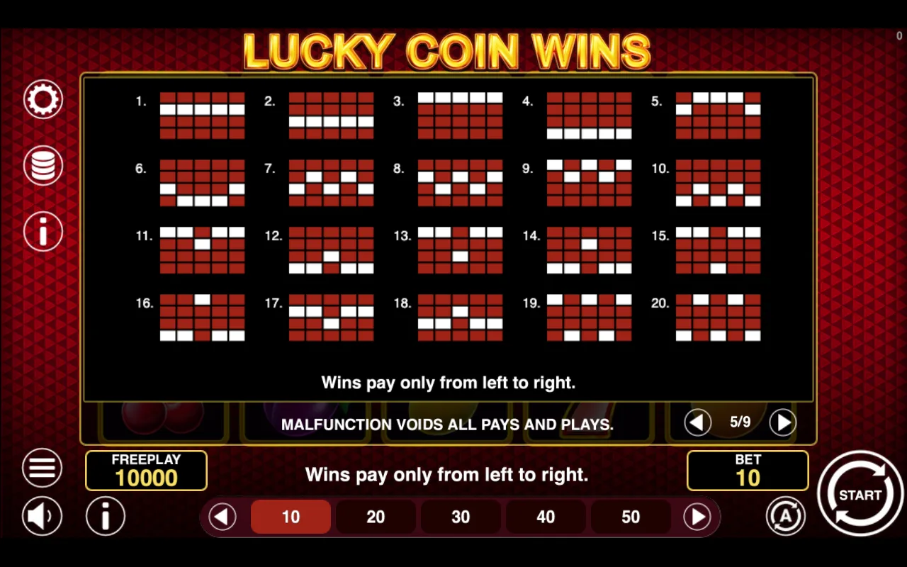 Game rules, page 5 — Lucky Coin Wins