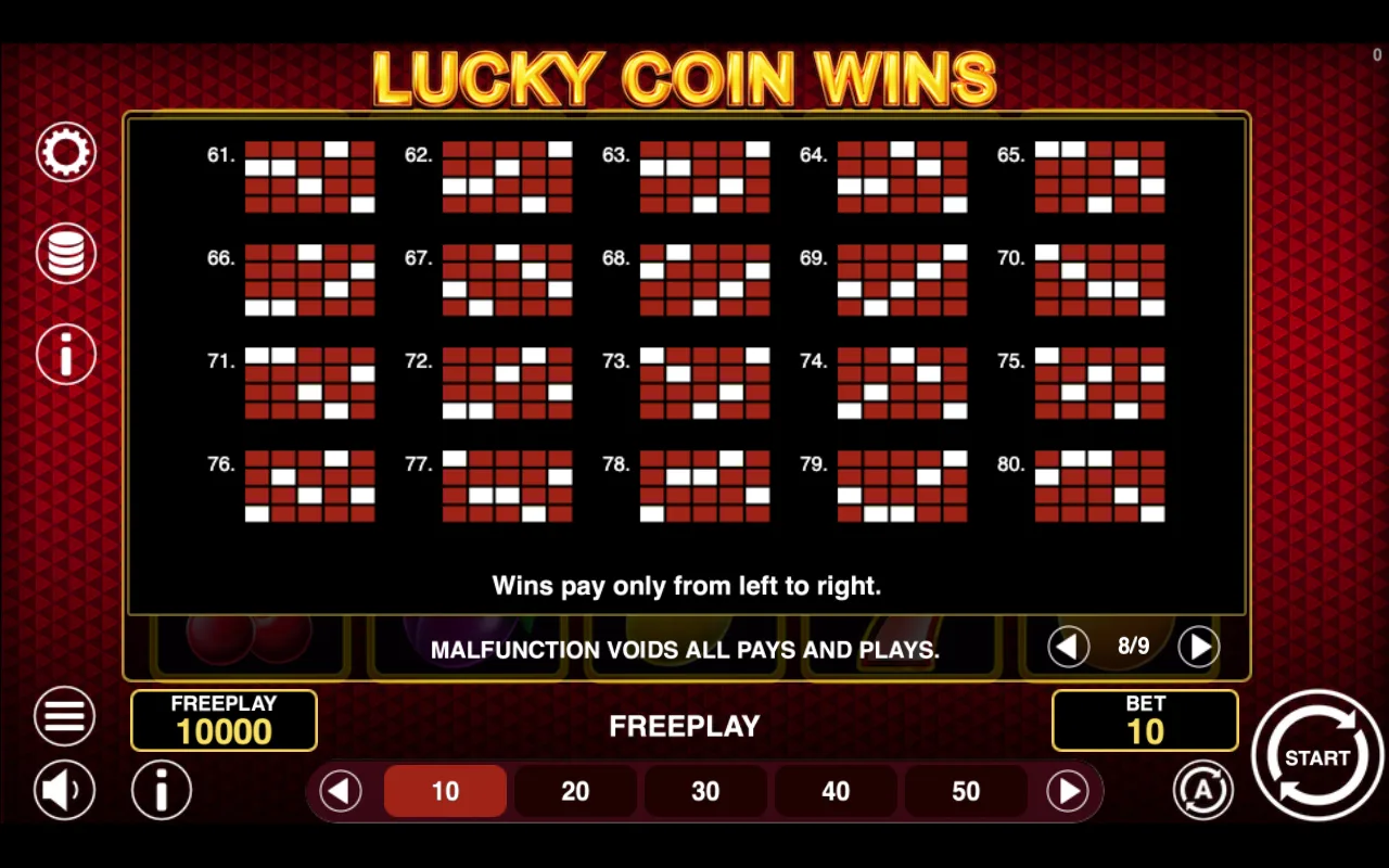 Game rules, page 8 — Lucky Coin Wins
