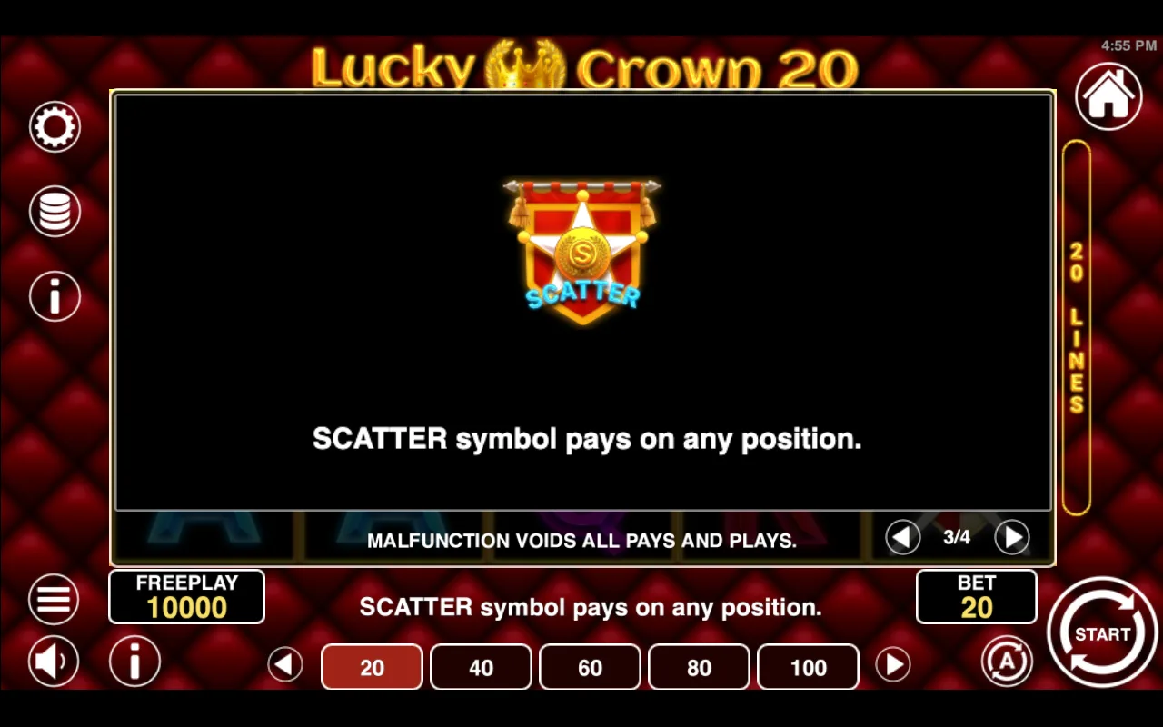 Game rules, page 3 — Lucky Crown 20