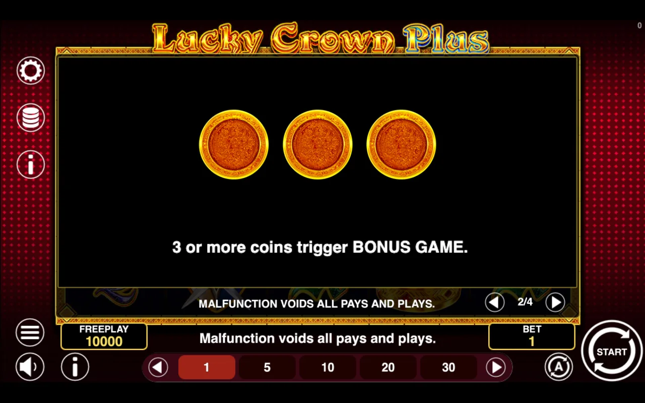 Game rules, page 2 — Lucky Crown Plus