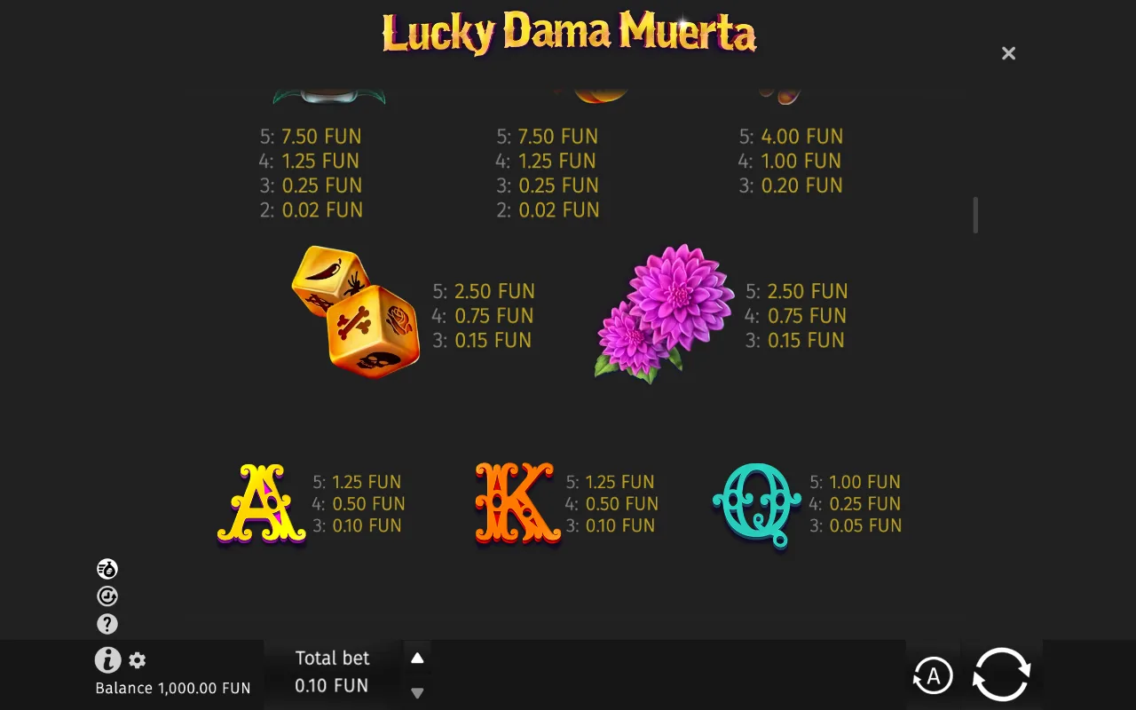 Game rules, page 2 — Lucky Dama Muerta