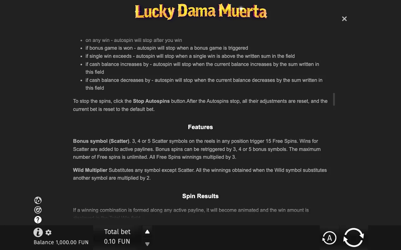 Game rules, page 7 — Lucky Dama Muerta