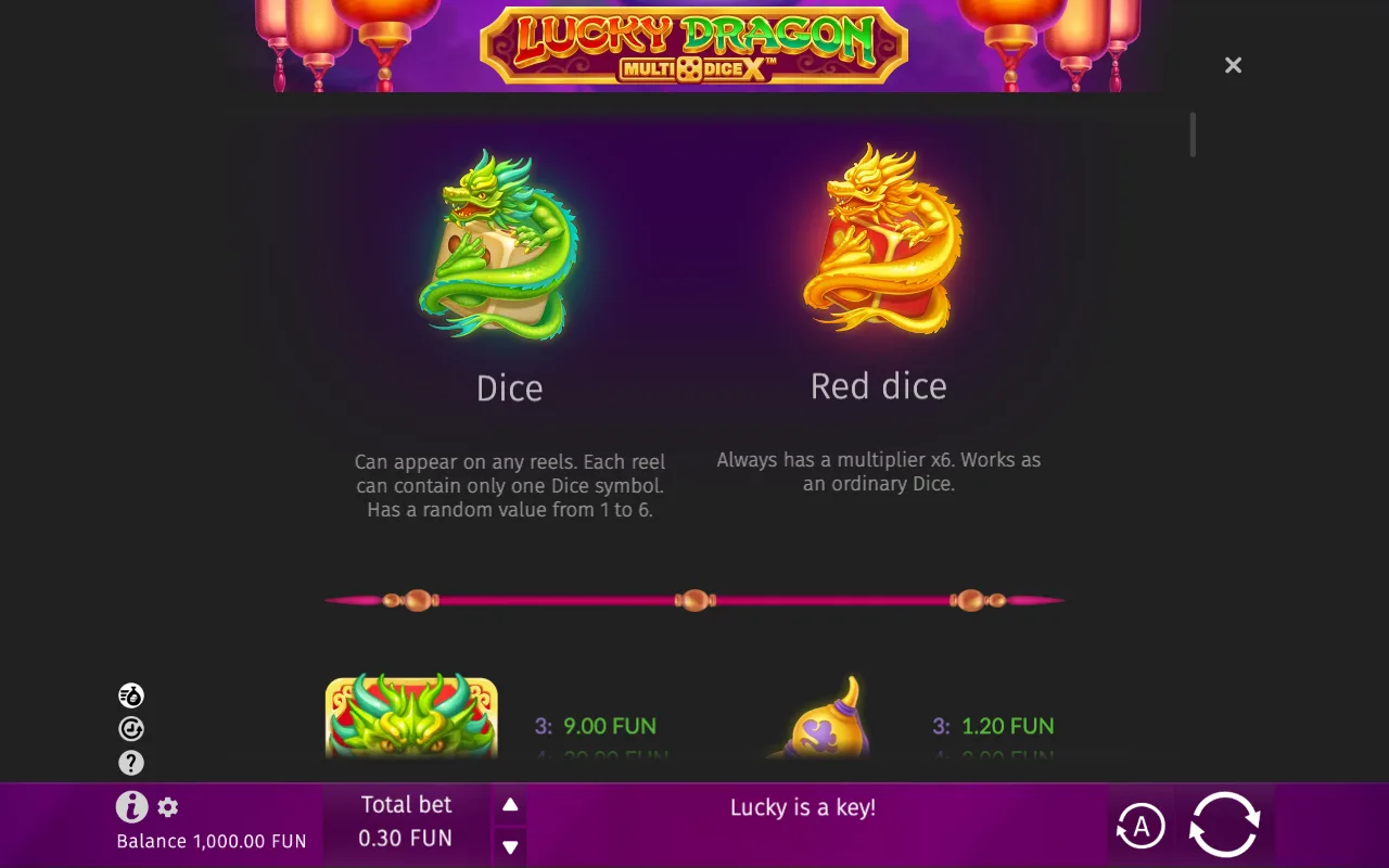 Game rules, page 1 — Lucky Dragon MultiDice X
