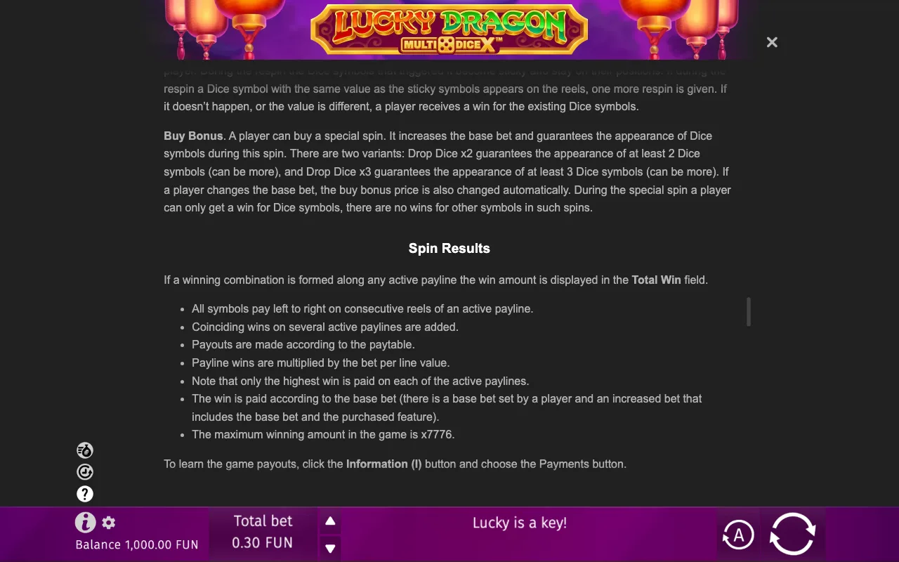 Game rules, page 8 — Lucky Dragon MultiDice X