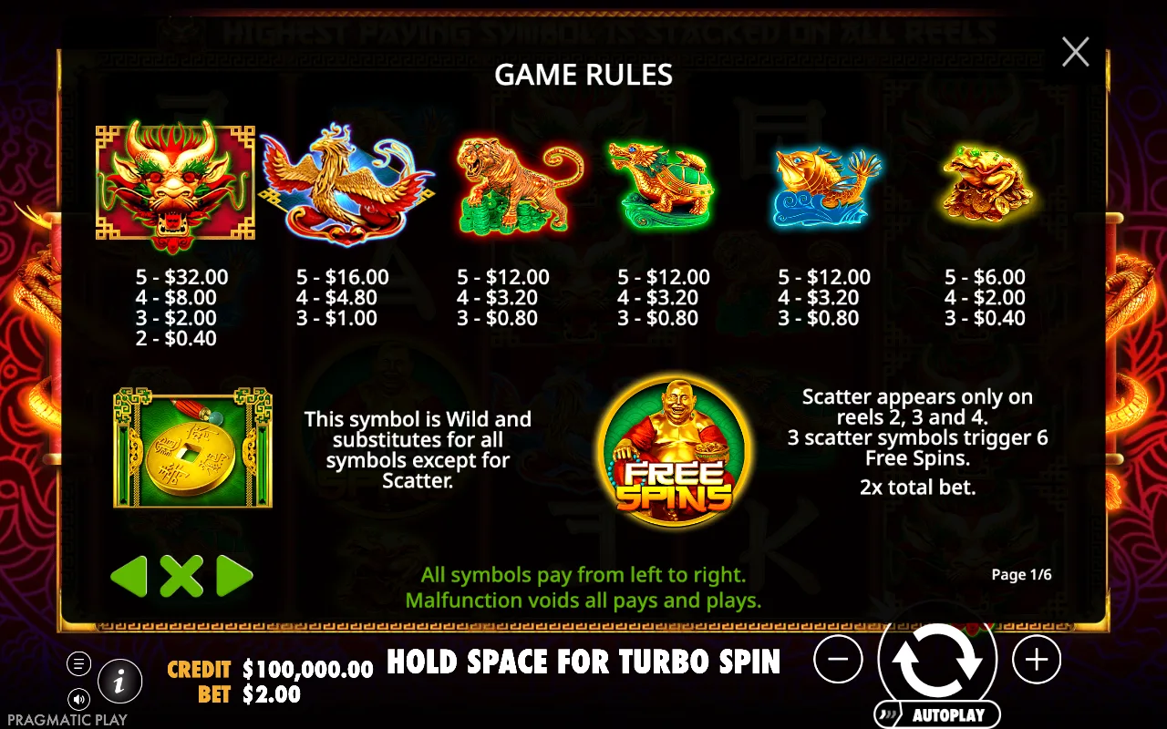 Game rules — Lucky Dragons