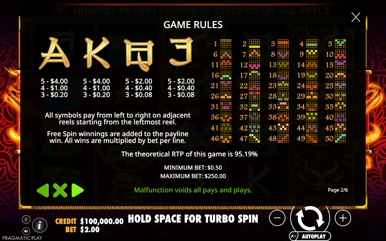 Game rules — Lucky Dragons