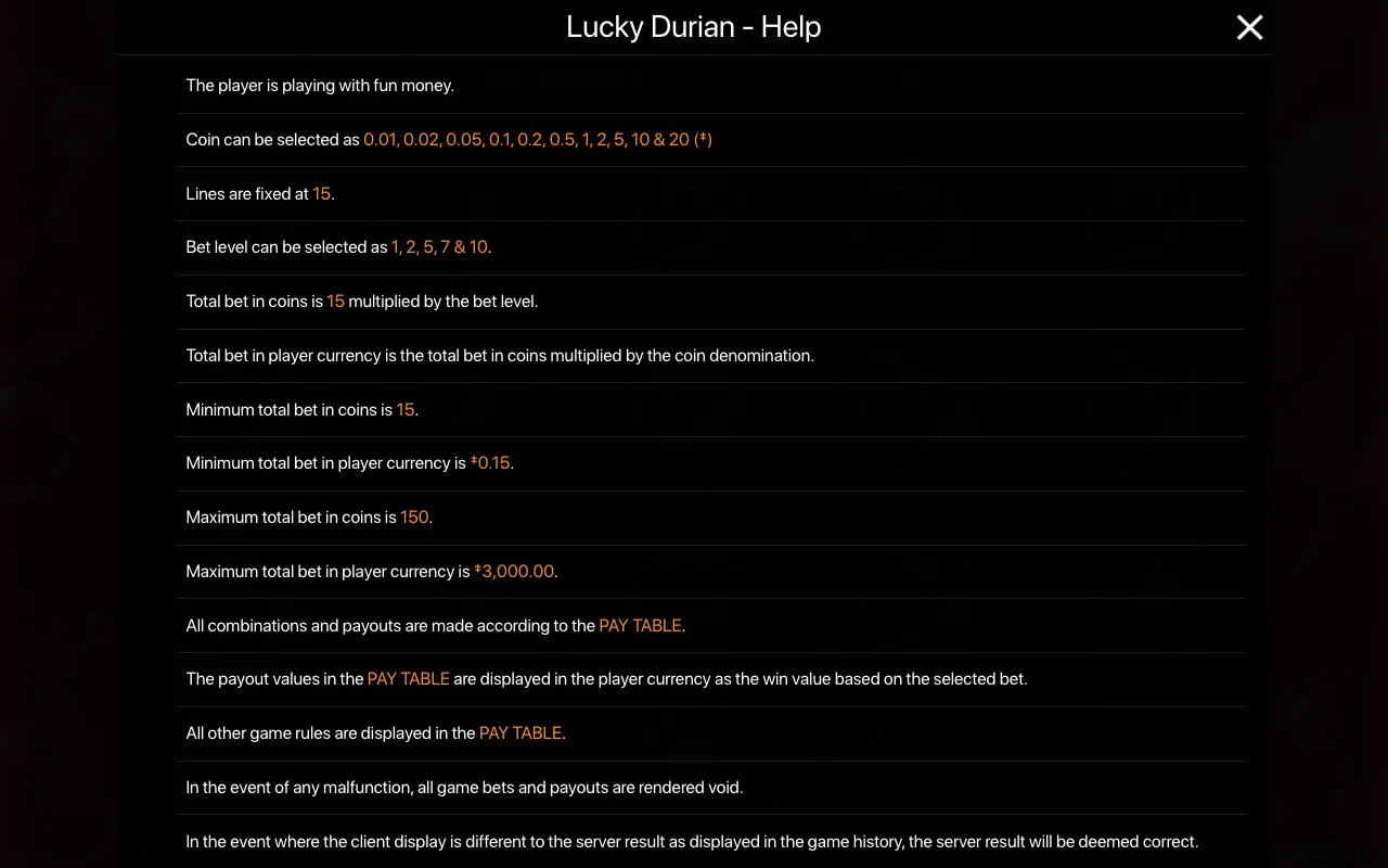 Spielregeln, Seite 1 — Lucky Durian