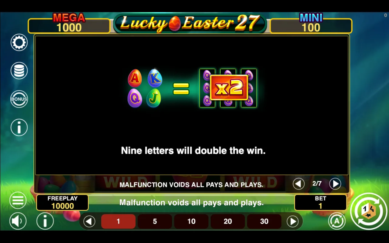 Game rules, page 2 — Lucky Easter 27 Hold And Win