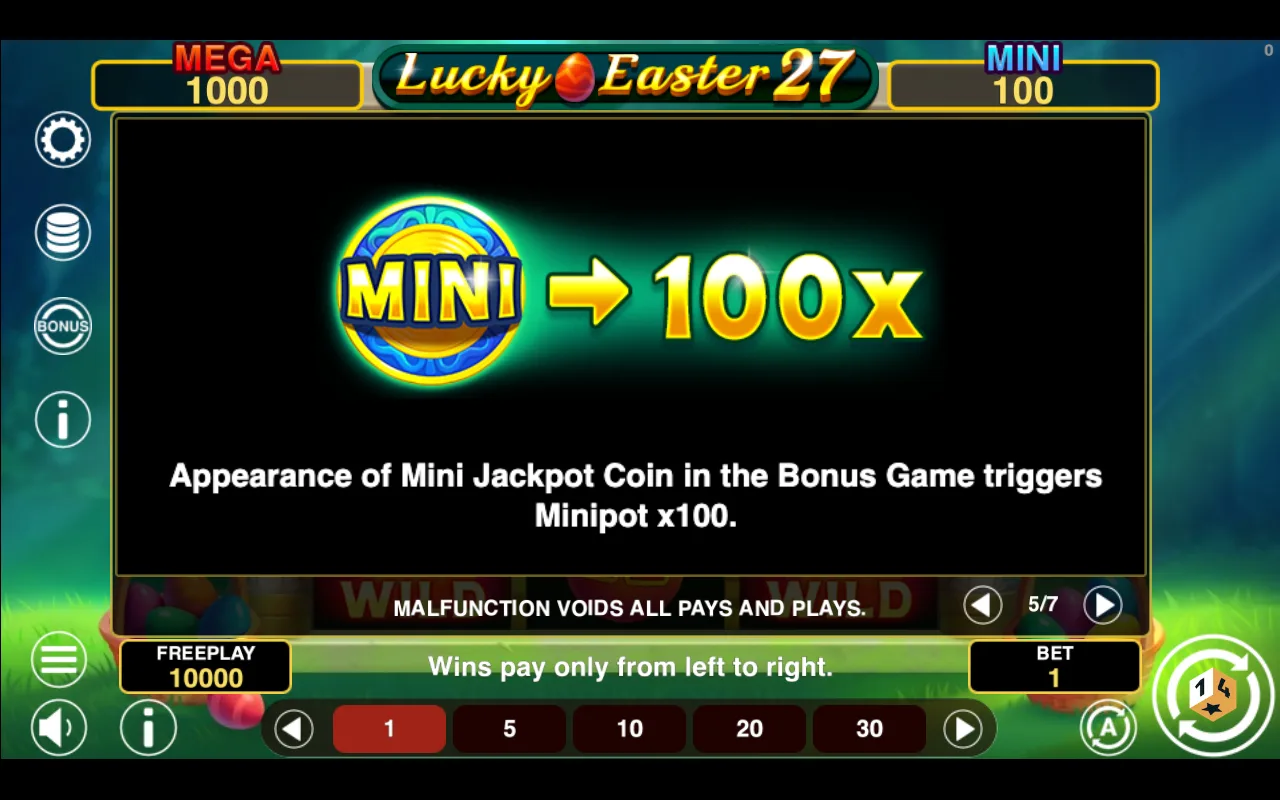 Game rules, page 5 — Lucky Easter 27 Hold And Win