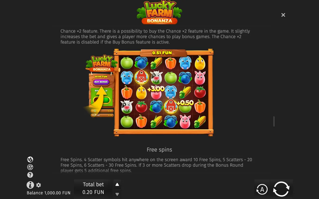 Game rules, page 3 — Lucky Farm Bonanza
