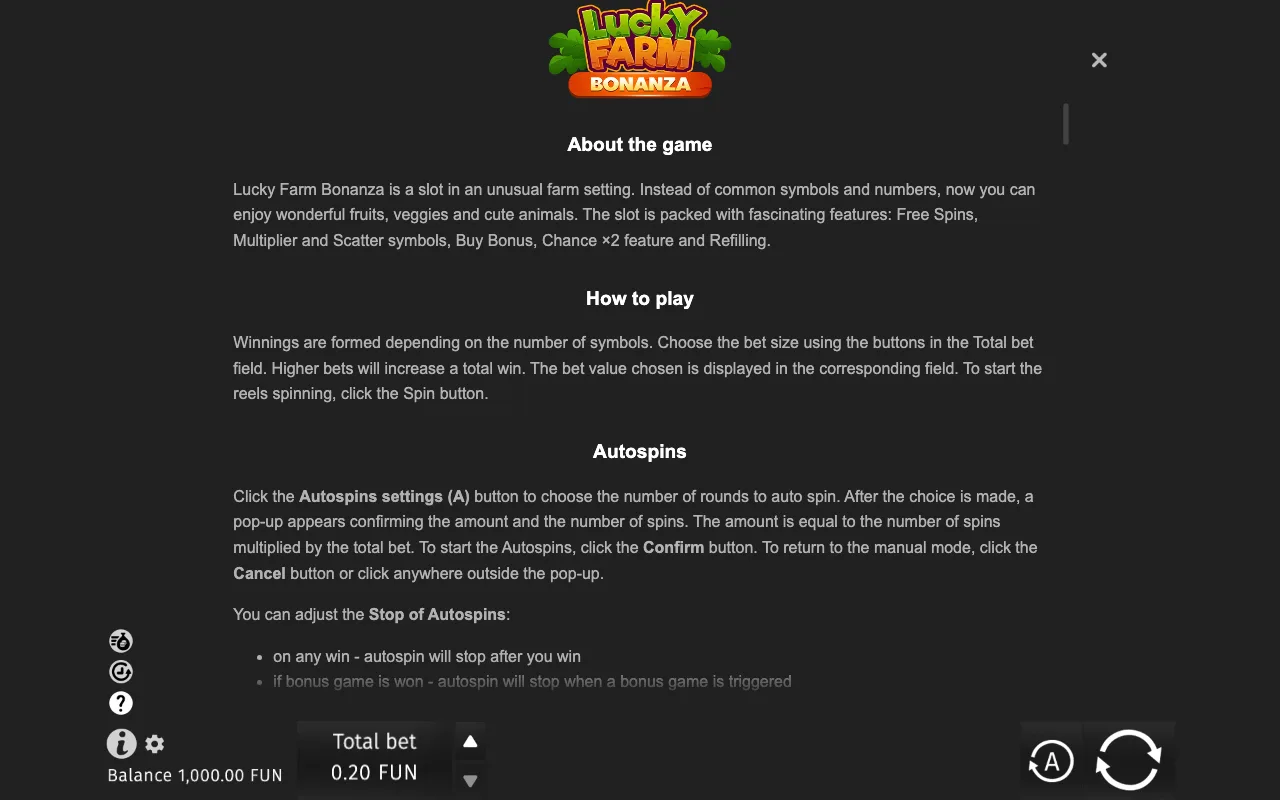 Game rules, page 5 — Lucky Farm Bonanza