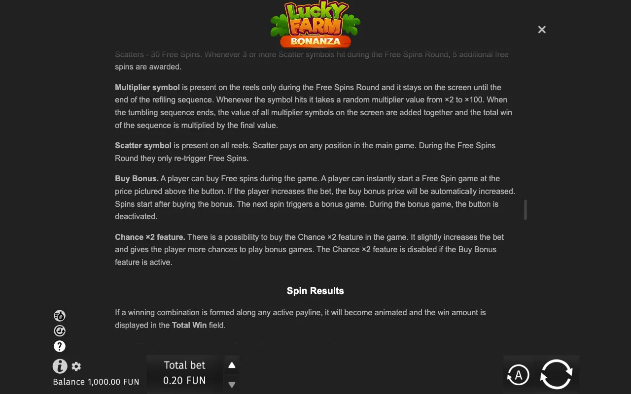 Game rules, page 7 — Lucky Farm Bonanza