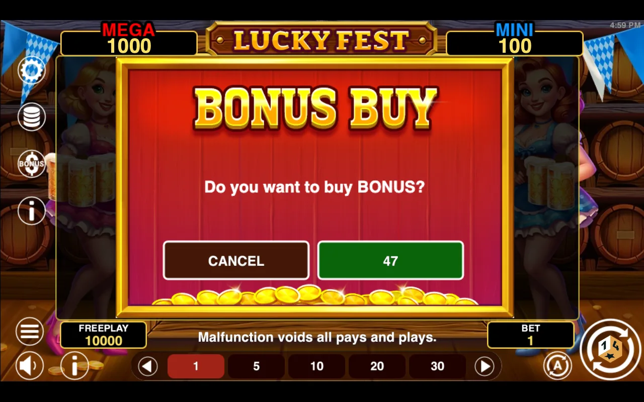 Buying the feature — Lucky Fest Hold And Win