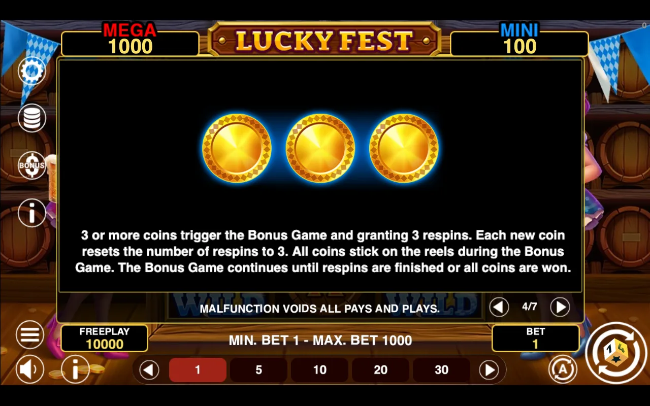 Game rules, page 4 — Lucky Fest Hold And Win