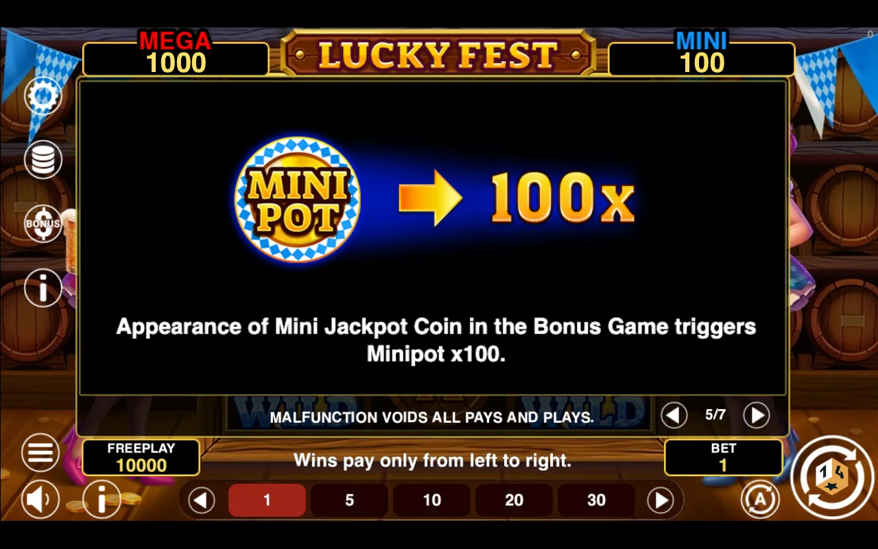 Game rules, page 5 — Lucky Fest Hold And Win