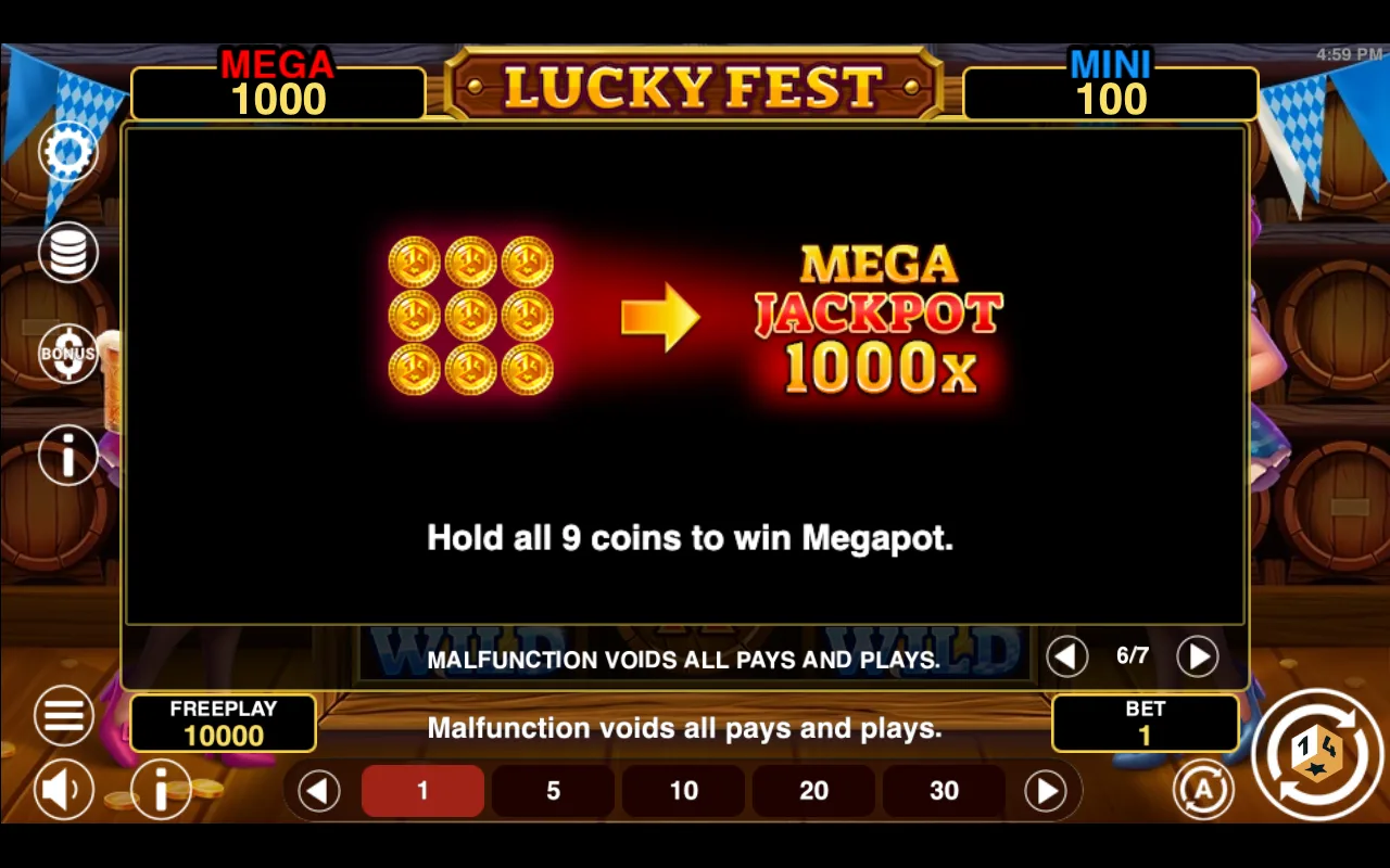 Game rules, page 6 — Lucky Fest Hold And Win