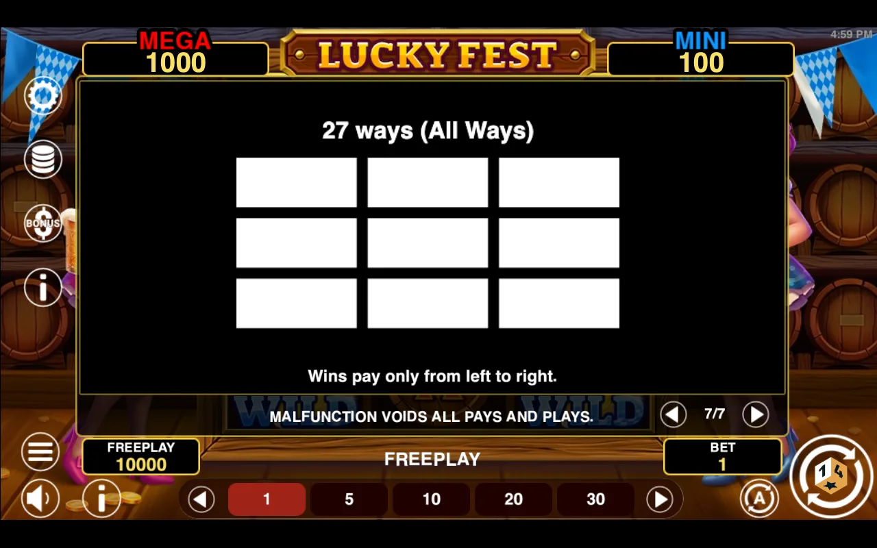 Game rules, page 7 — Lucky Fest Hold And Win