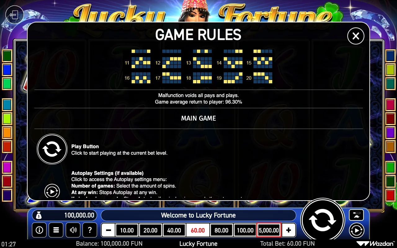 Game rules, page 4 — Lucky Fortune